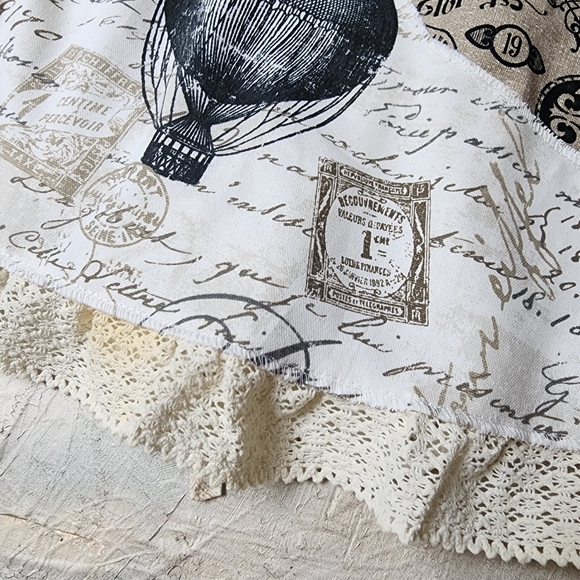 Maxi Skirt Shabby Upcycled Antique Lace Vintage European Cotton Patching - Picture 12 of 16